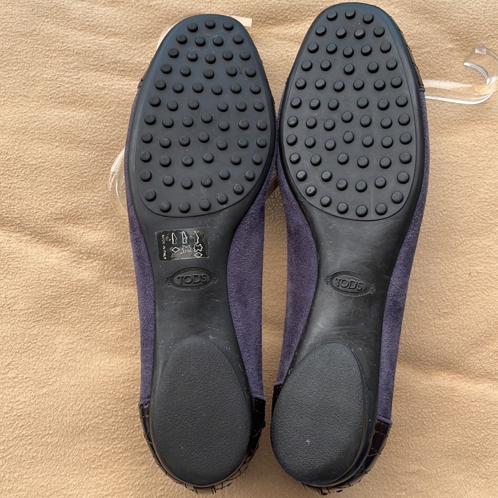 Tod’s Purple Suede/Leather Ballet Flat Shoes - Picture 15 of 16